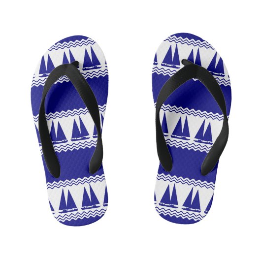Blauwe kuststropen kinder teenslippers (Voetbed)