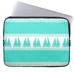 Blauwe kuststropen laptop sleeve