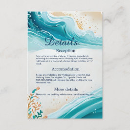 Blauwe kustvibe bruidsbehuizing kaart