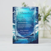 Blauwe kustvibe bruidsbehuizing kaart (Staand voorkant)