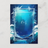 Blauwe kustvibe bruidsbehuizing kaart (Achterkant)