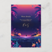 Blauwe kustvibe bruidsbehuizing kaart (Achterkant)