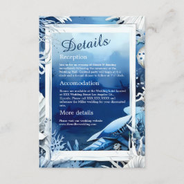 Blauwe kustvibe bruidsbehuizing kaart