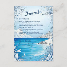 Blauwe kustvibe bruidsbehuizing kaart