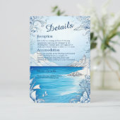 Blauwe kustvibe bruidsbehuizing kaart (Staand voorkant)