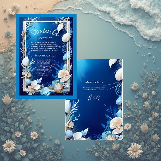 Blauwe kustvibe bruidsbehuizing kaart