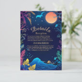 Blauwe kustvibe bruidsbehuizing kaart (Staand voorkant)