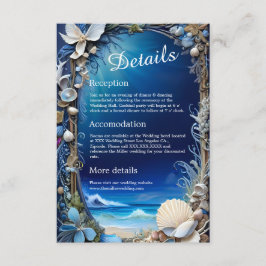 Blauwe kustvibe bruidsbehuizing kaart