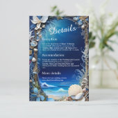 Blauwe kustvibe bruidsbehuizing kaart (Staand voorkant)