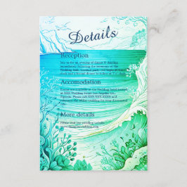 Blauwe kustvibe bruidsbehuizing kaart