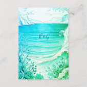 Blauwe kustvibe bruidsbehuizing kaart (Achterkant)