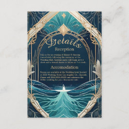 Blauwe kustvibe bruidsbehuizing kaart