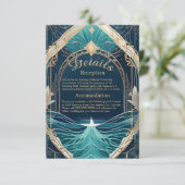 Blauwe kustvibe bruidsbehuizing kaart (Staand voorkant)