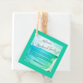 blauwe kustvibe bruiloft bedankjes labels (In situ)