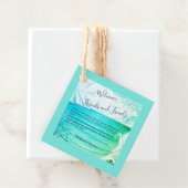 blauwe kustvibe bruiloft bedankjes labels (In situ)