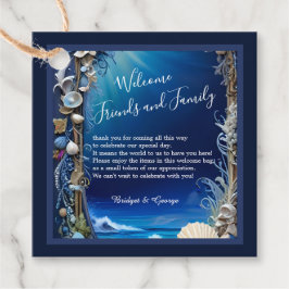 blauwe kustvibe bruiloft bedankjes labels