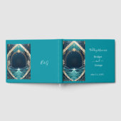 blauwe kustvibe bruiloft gastenboek (Volledig)