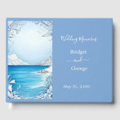 blauwe kustvibe bruiloft gastenboek (Voorkant)