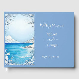 blauwe kustvibe bruiloft gastenboek