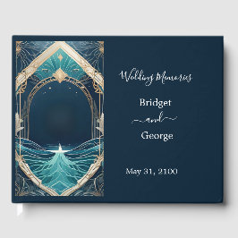 blauwe kustvibe bruiloft gastenboek