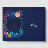 blauwe kustvibe bruiloft gastenboek (Achterkant)