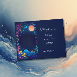 blauwe kustvibe bruiloft gastenboek