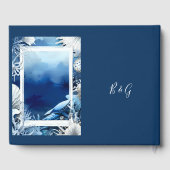 blauwe kustvibe bruiloft gastenboek (Achterkant)