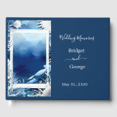 blauwe kustvibe bruiloft gastenboek (Voorkant)