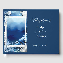 blauwe kustvibe bruiloft gastenboek