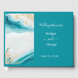 blauwe kustvibe bruiloft gastenboek