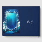 blauwe kustvibe bruiloft gastenboek (Achterkant)