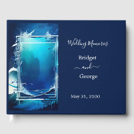 blauwe kustvibe bruiloft gastenboek