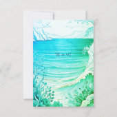 Blauwe kustvibe bruiloft RSVP-kaart RSVP Kaartje (Achterkant)