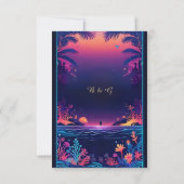 Blauwe kustvibe bruiloft RSVP-kaart RSVP Kaartje (Achterkant)