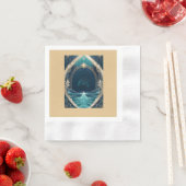 blauwe kustvibe bruiloft servet (Insitu)