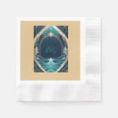 blauwe kustvibe bruiloft servet (Voorkant)