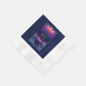 blauwe kustvibe bruiloft servet (Hoek)