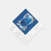 blauwe kustvibe bruiloft servet (Hoek)