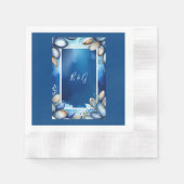 blauwe kustvibe bruiloft servet (Voorkant)