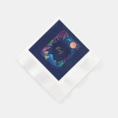 blauwe kustvibe bruiloft servet (Hoek)