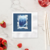 blauwe kustvibe bruiloft servet (Insitu)