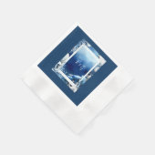 blauwe kustvibe bruiloft servet (Hoek)