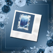 blauwe kustvibe bruiloft servet