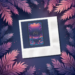 blauwe kustvibe bruiloft servet