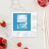 blauwe kustvibe bruiloft servet (Insitu)