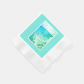 blauwe kustvibe bruiloft servet (Hoek)