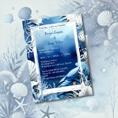blauwe kustvibe bruiloft uitnodiging