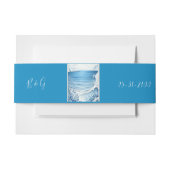 blauwe kustvibe bruiloft uitnodigingen wikkel (Voorkant Voorbeeld)