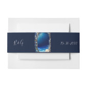 blauwe kustvibe bruiloft uitnodigingen wikkel (Voorkant Voorbeeld)