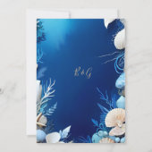 blauwe kustvibe bruiloft veilig de datum Uitnodigi Kaart (Achterkant)